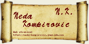 Neda Kompirović vizit kartica